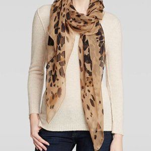 BURBERRY LEOPARD SILK SCARF